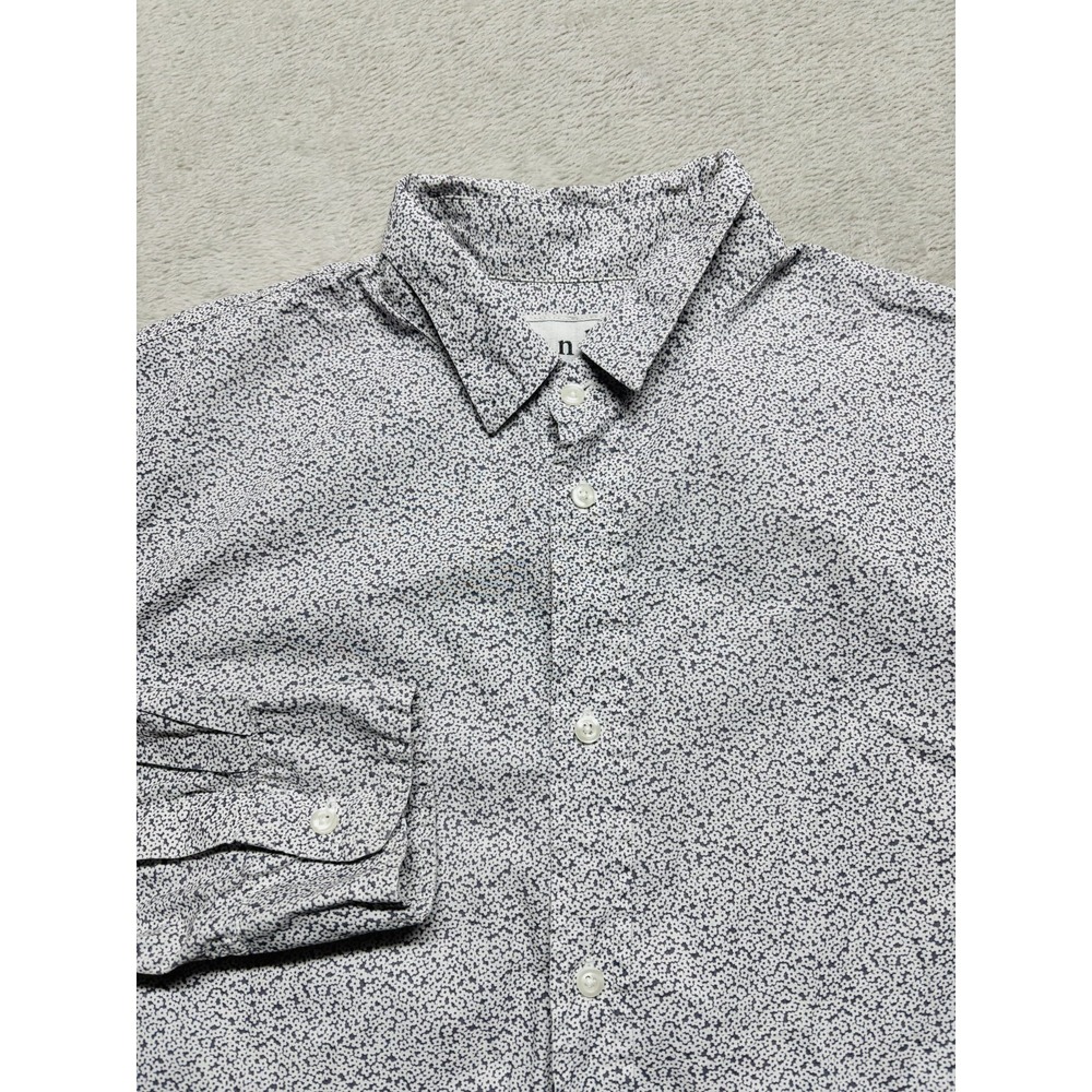Frank & Eileen Paul Men's M Button Down Long Sleeve Shirt Micro Flowers USA